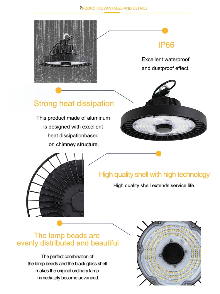 200W LED High Bay Lamps with Lamp Shade